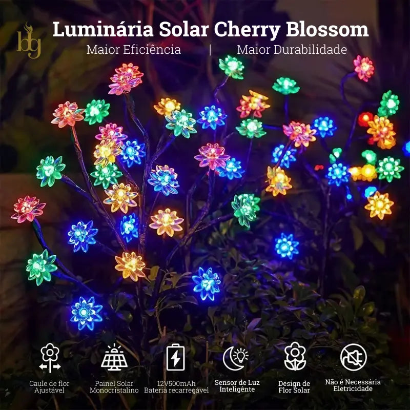 Luminária Solar para Jardim Cherry Blossom